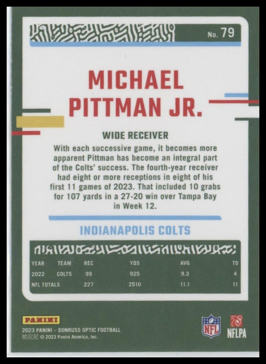 2023 Donruss Optic #79 Michael Pittman Jr.