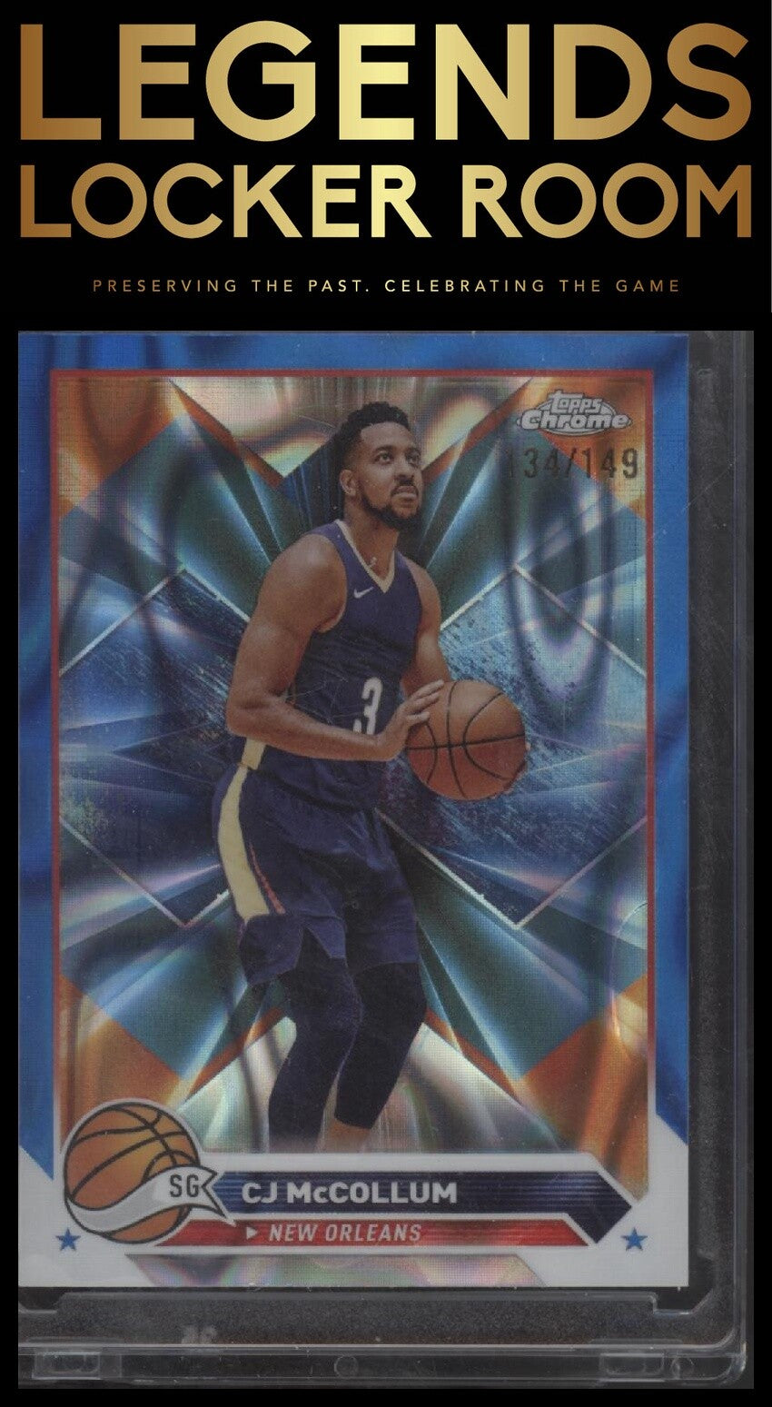 2023-24 Topps Chrome #47 CJ McCollum Blue Lava Refractors #/149