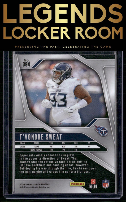 2024 Panini Prizm #394 T'Vondre Sweat