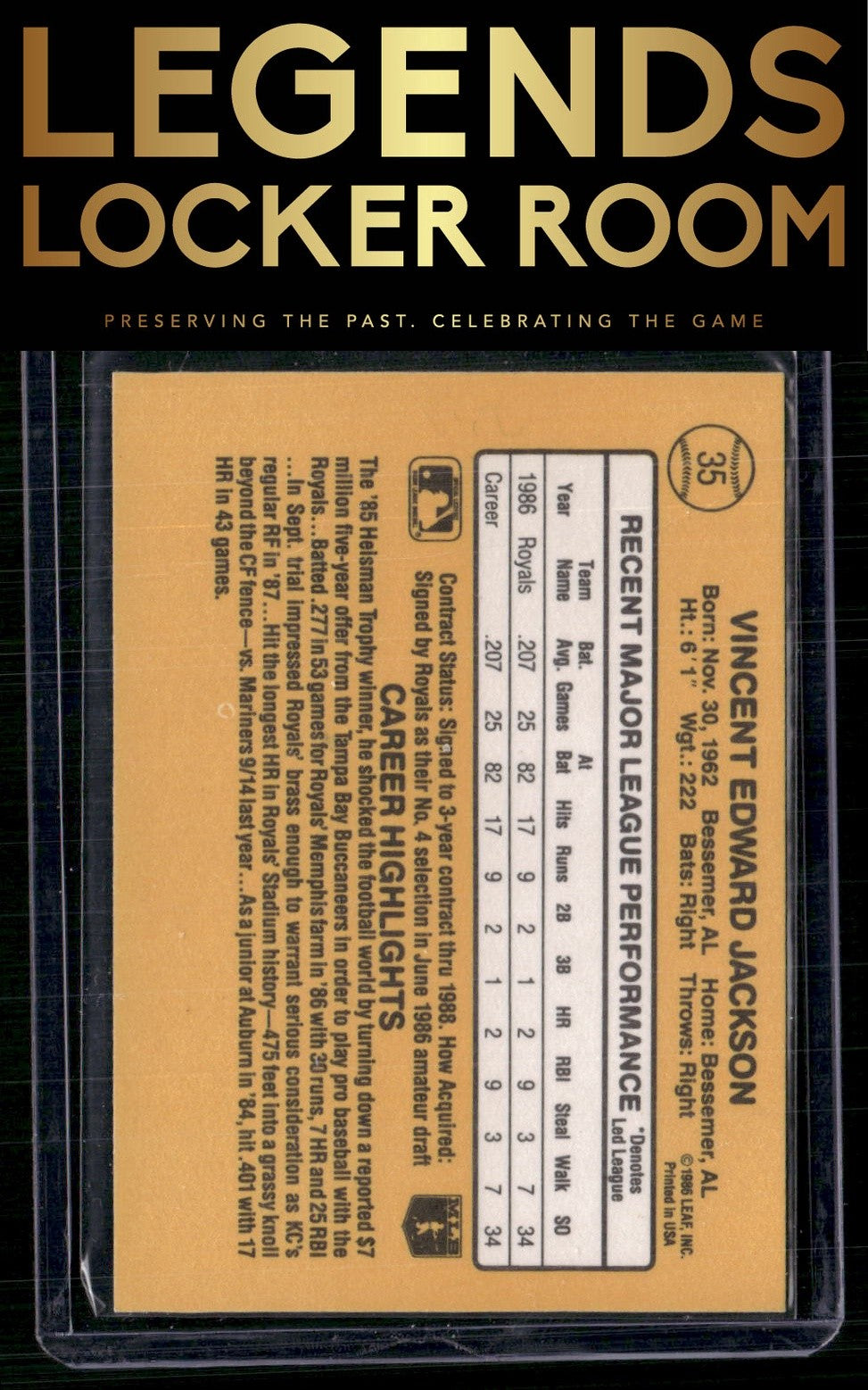 1987 Donruss #35 Bo Jackson