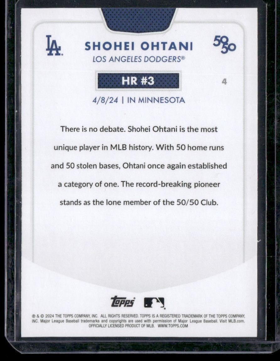 2024 Topps 50/50: Shohei Ohtani HR #3  Shohei Ohtani