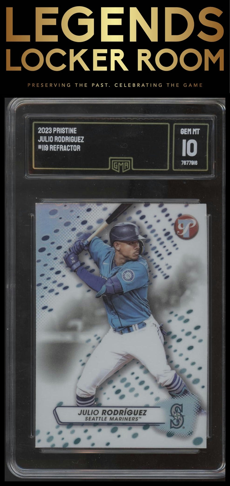 2023 Topps Pristine #119 Refractor Julio Rodriguez GMA Graded 10