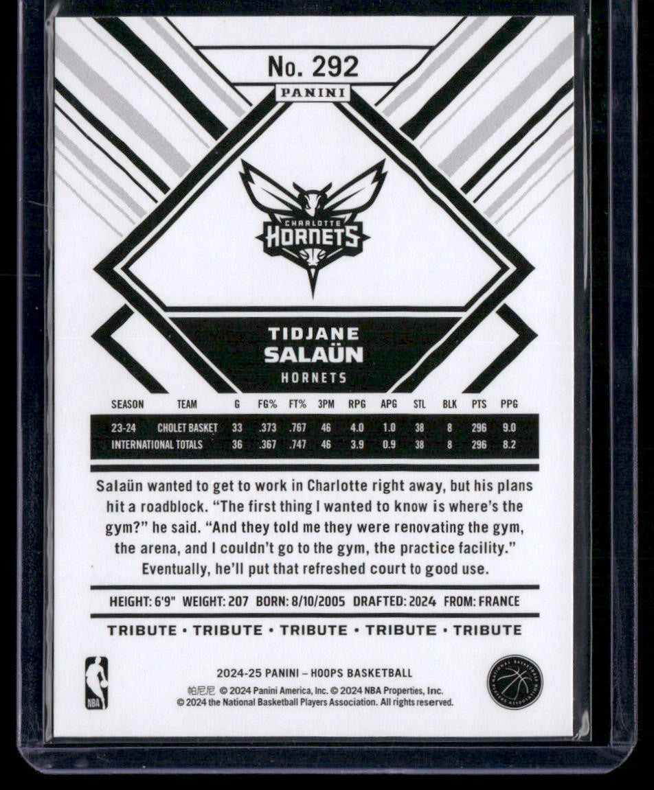 2024-25 Hoops #292 Tidjane Salaun