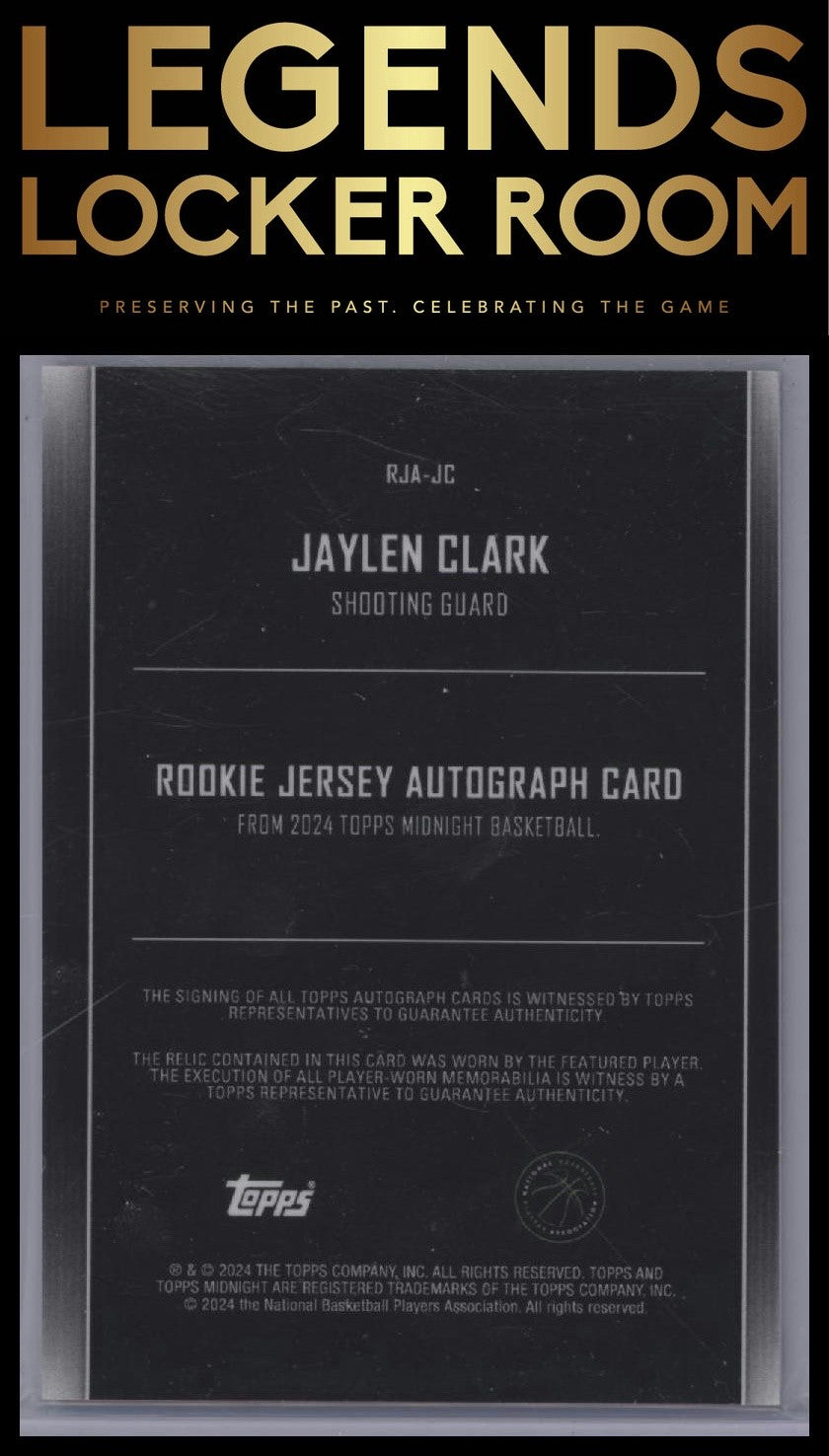 2023-24 Topps Midnight #RJA-JC Jaylen Clark Rookie Jersey Autographs Dusk #/75