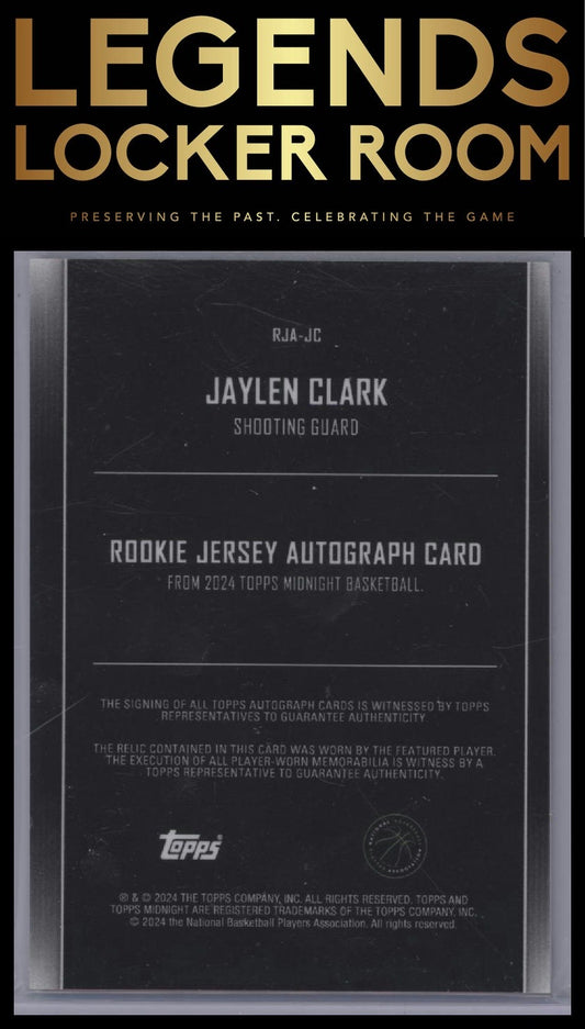 2023-24 Topps Midnight #RJA-JC Jaylen Clark Rookie Jersey Autographs Dusk #/75