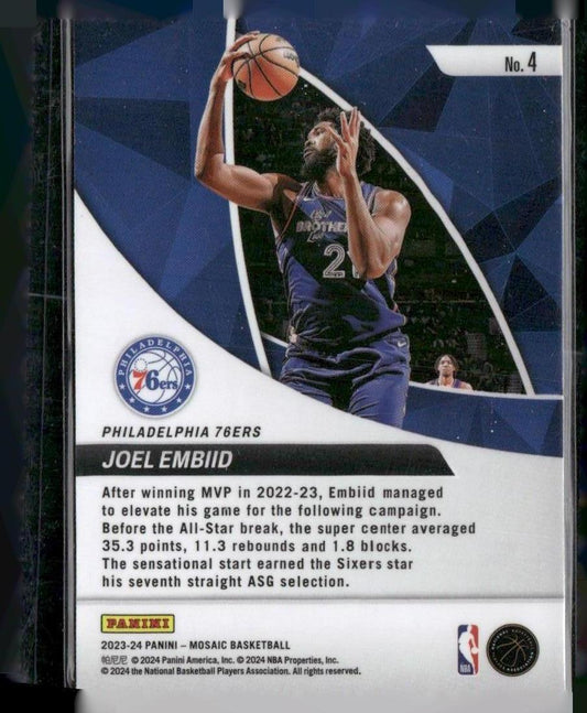 2023-24 Panini Mosaic #4 Joel Embiid Elevate