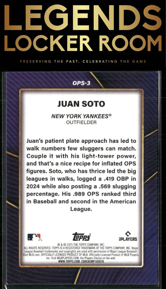 2025 Topps #OPS-3 Juan Soto OPS Leaders