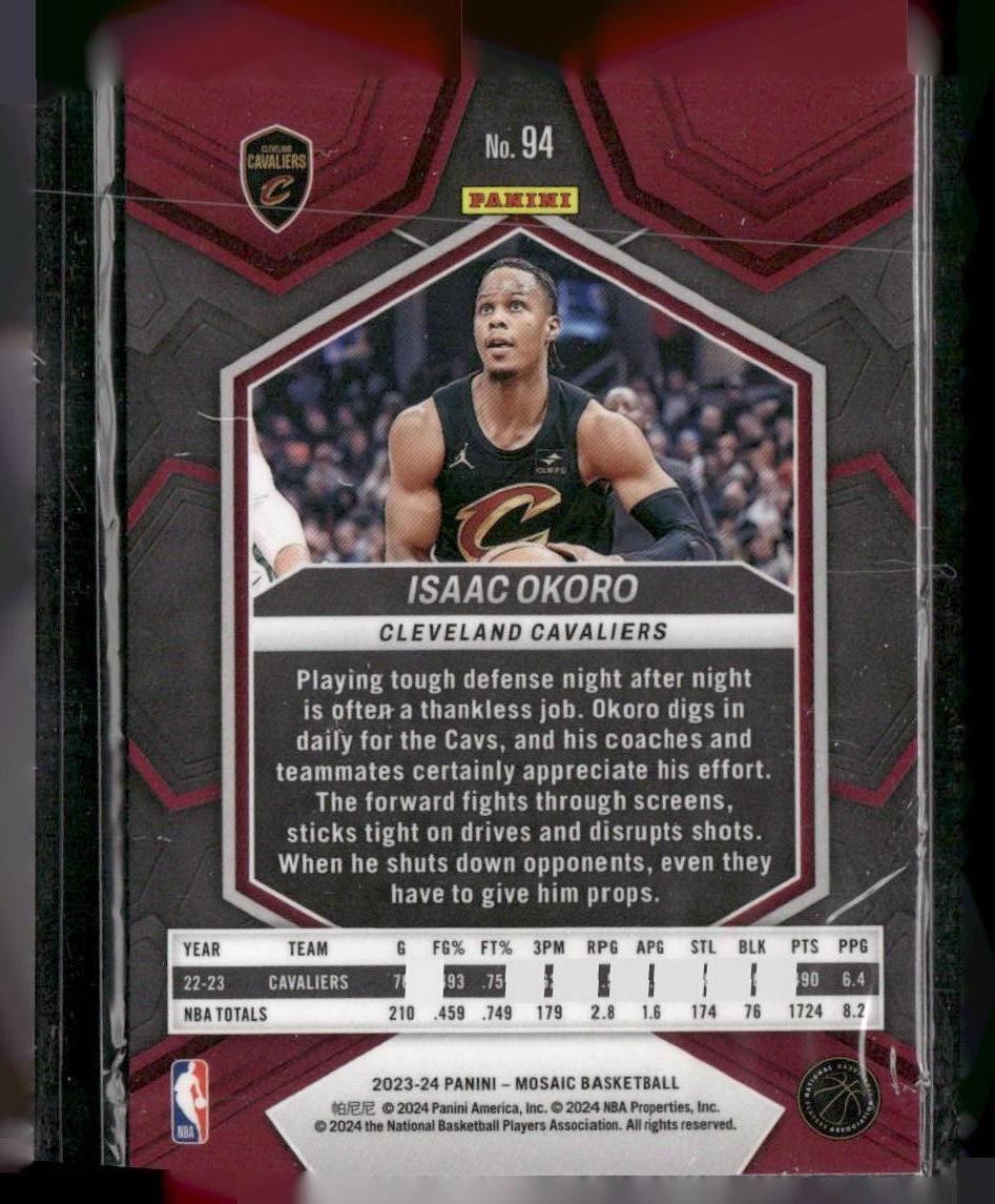 2023-24 Panini Mosaic #94 Isaac Okoro