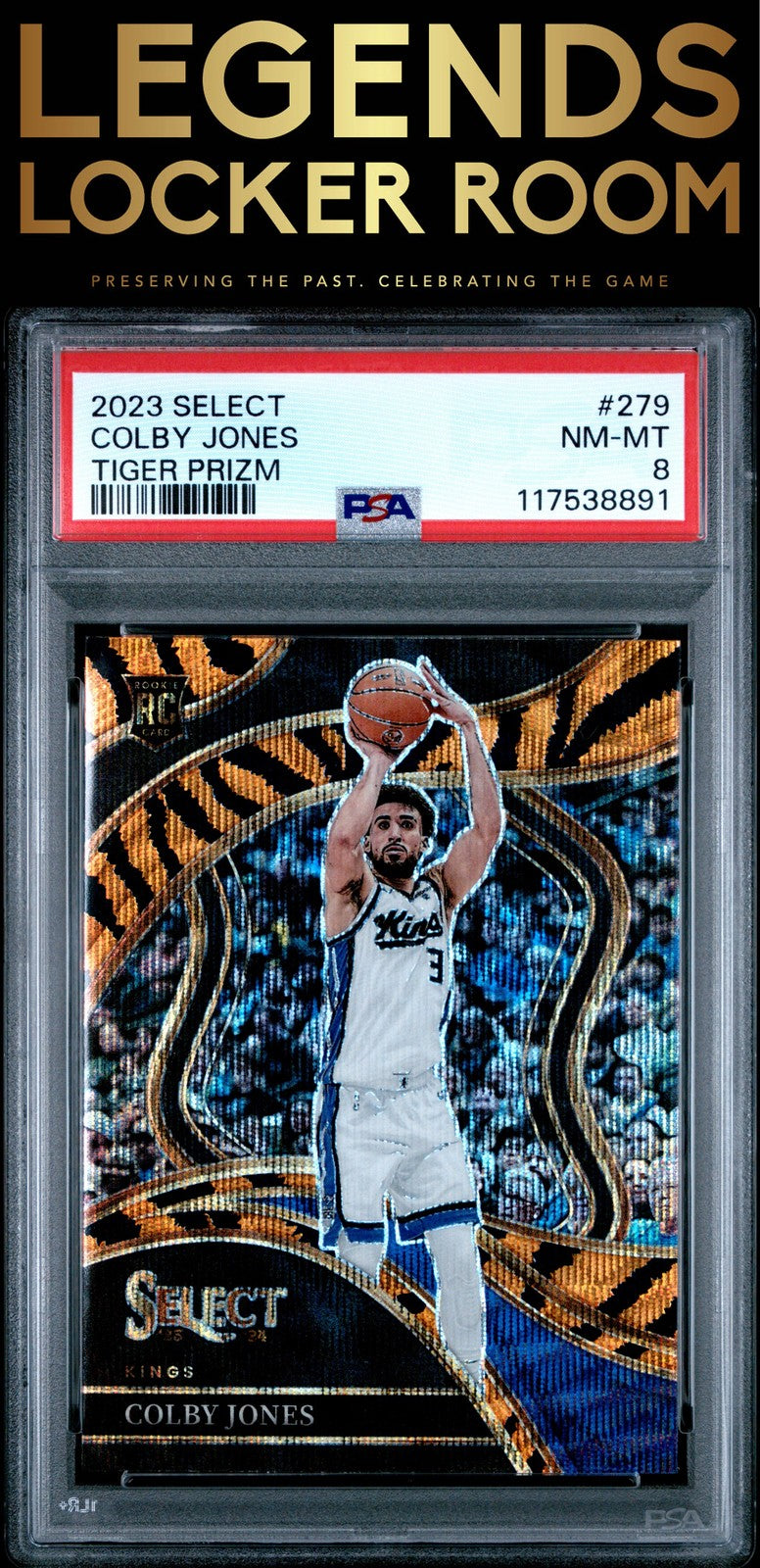 2023 Panini Select #279 Colby Jones Tiger Prizm PSA 8