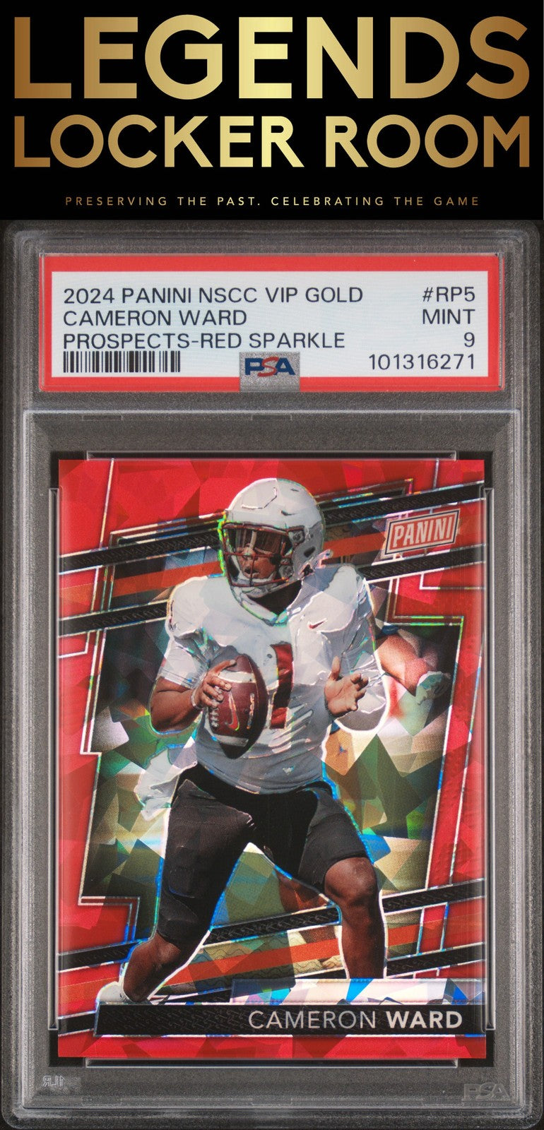 2024 Panini National Sports Convention Cameron Ward Red Sparkle PSA 9