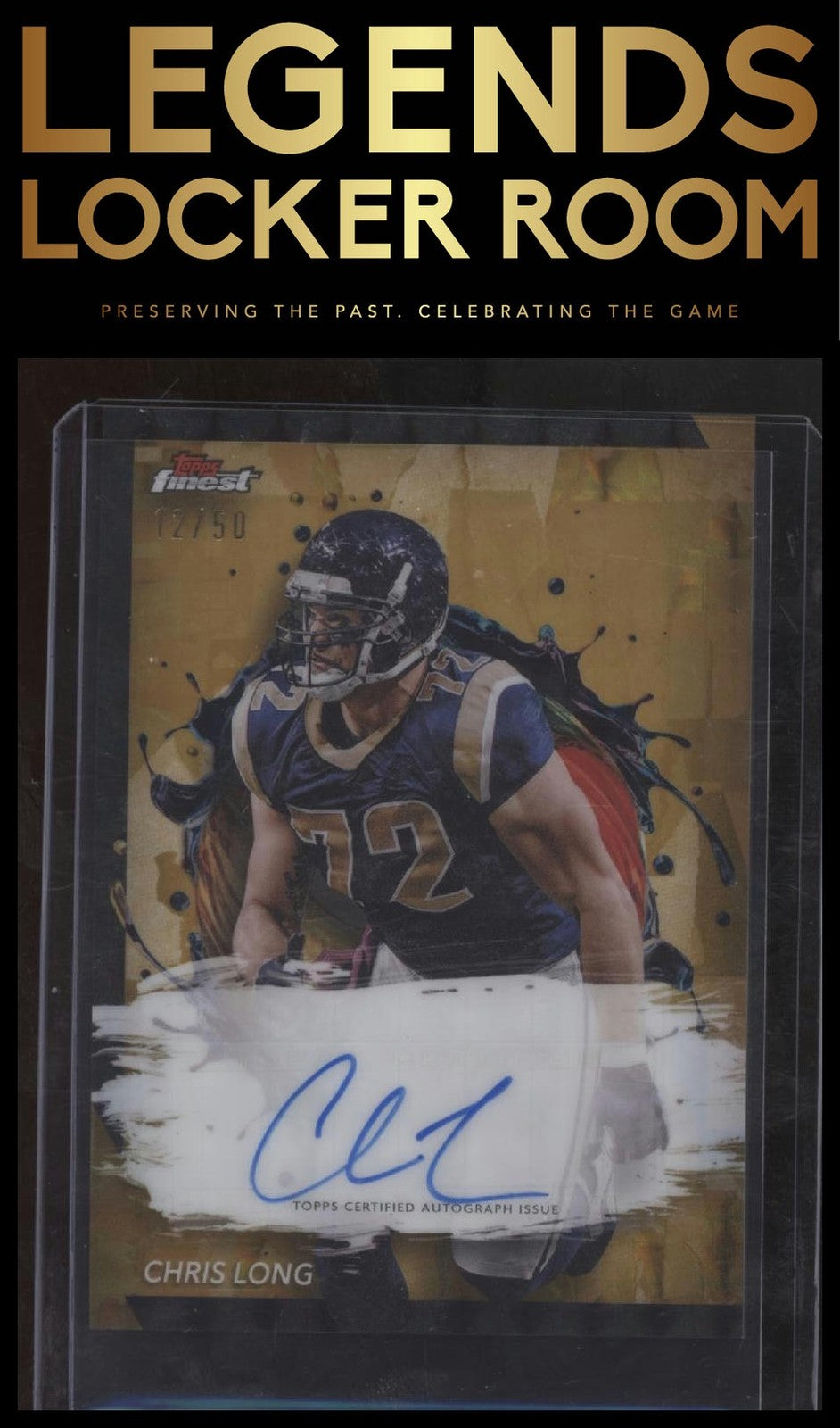 2024 Finest #FA-CL Chris Long Finest Autographs Gold Refractor #/50