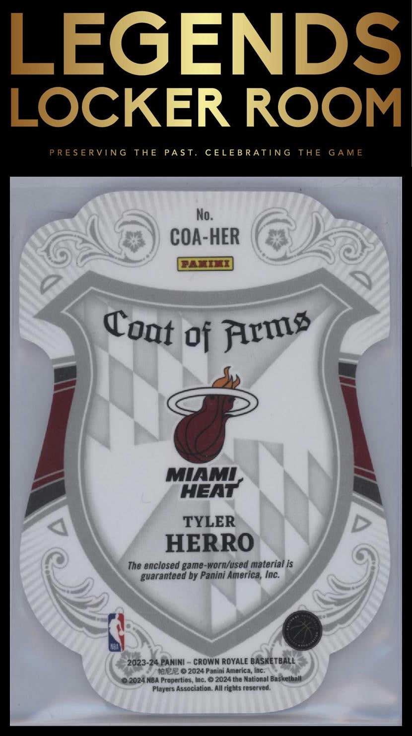 2023-24 Panini Crown Royale #COA-HER Tyler Herro Coat of Arms