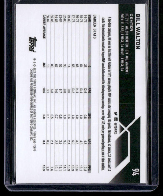 2023-24 Topps Chrome #94 Bill Walton Prism Refractors