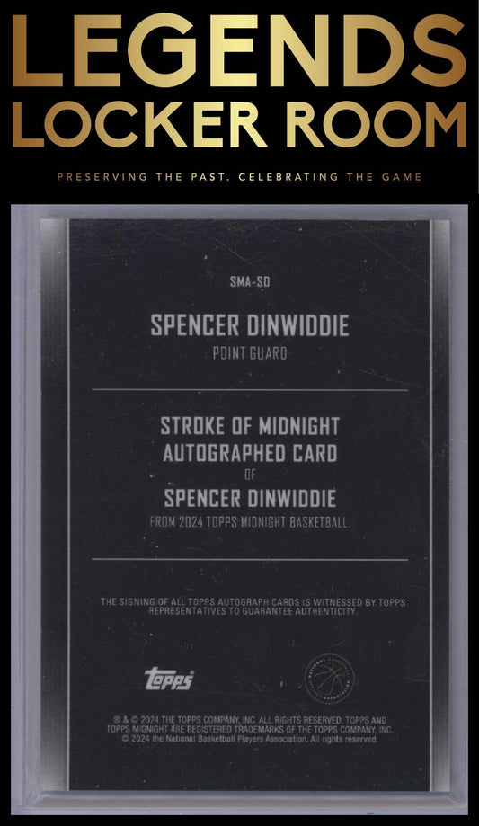 2023-24 Topps Midnight Spencer Dinwiddie Stroke of Midnight Auto Twilight /199