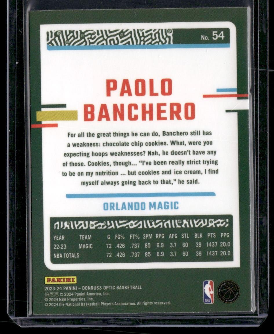 2023-24 Donruss Optic #54 Paolo Banchero