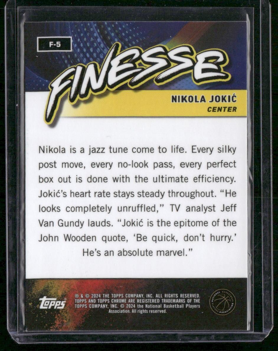 2023-24 Topps Chrome #F-5 Nikola Jokic Finesse