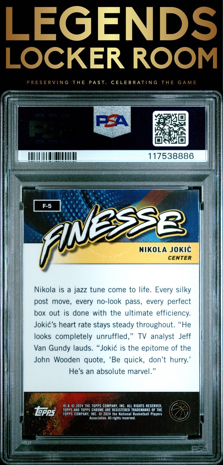 2023 Topps Chrome Finesse Nikola Jokic Green 09/99 PSA 9!!!!