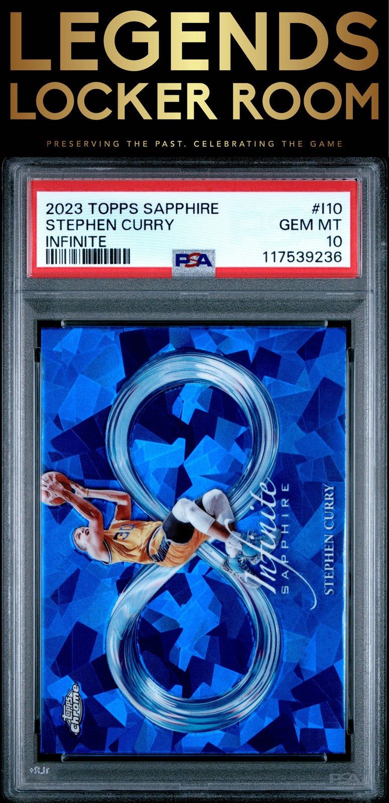 2023 Topps Chrome Sapphire Edition Infinite #I10 Stephen Curry PSA 10