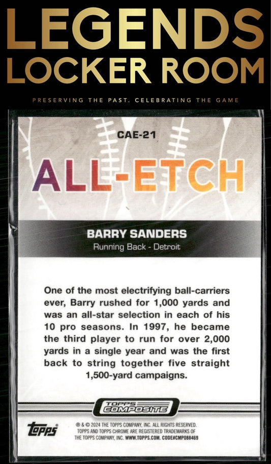 2023 Topps Composite #CAE-21 Barry Sanders Chrome All-Etch