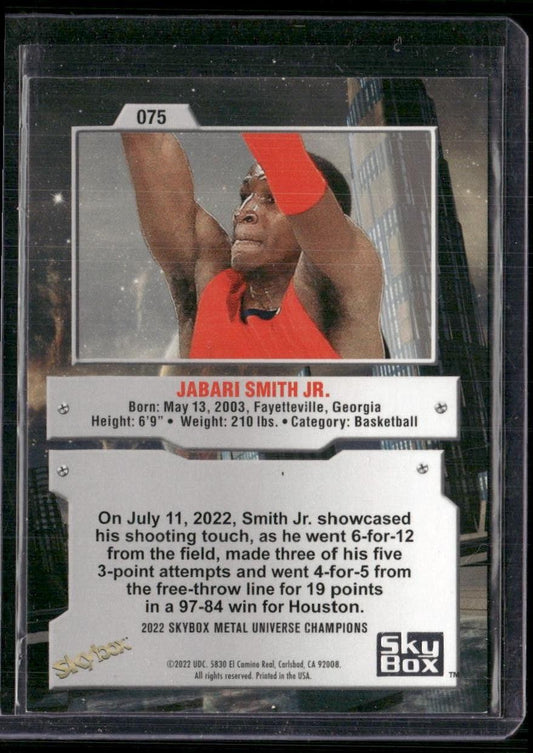 2022 SkyBox Metal Universe Champions #075 Jabari Smith Aqua