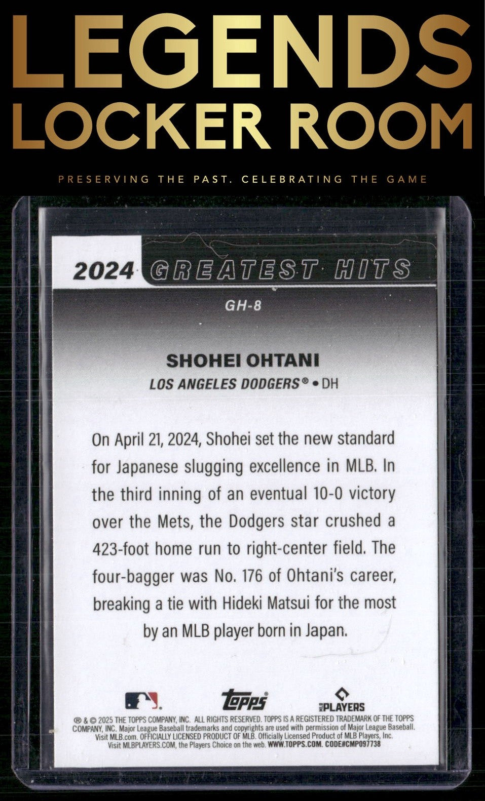 2025 Topps #GH-8 Shohei Ohtani 2024 Greatest Hits