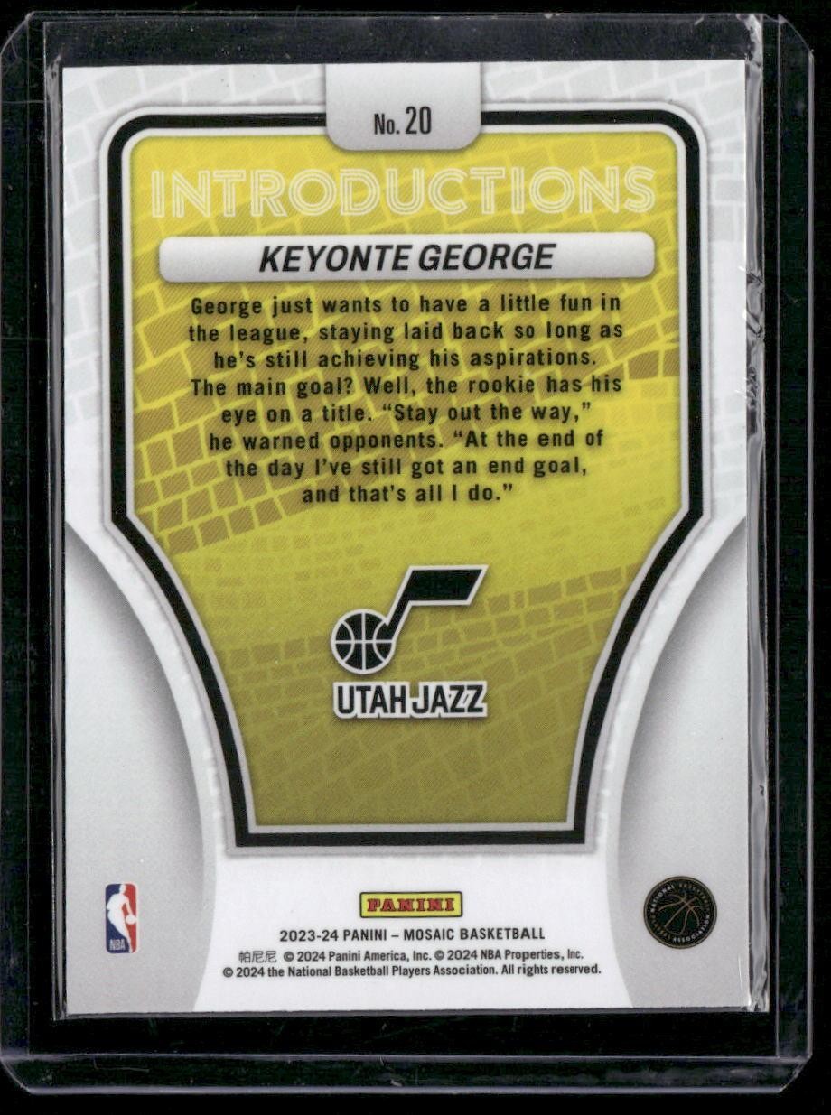 2023-24 Panini Mosaic #20 Keyonte George Introductions Mosaic