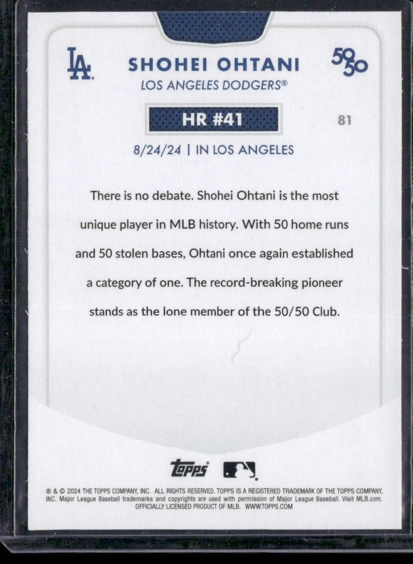 2024 Topps 50/50: Shohei Ohtani HR #41 Shohei Ohtani