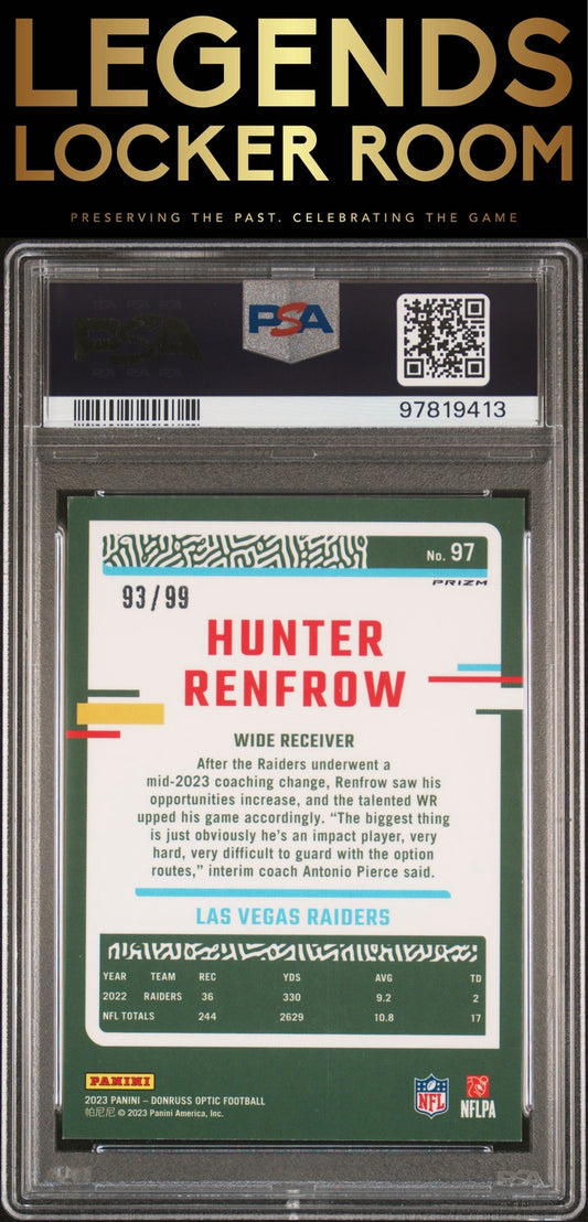 2023 Panini Donruss Optic #97 Hunter Renfrow Red PSA 9