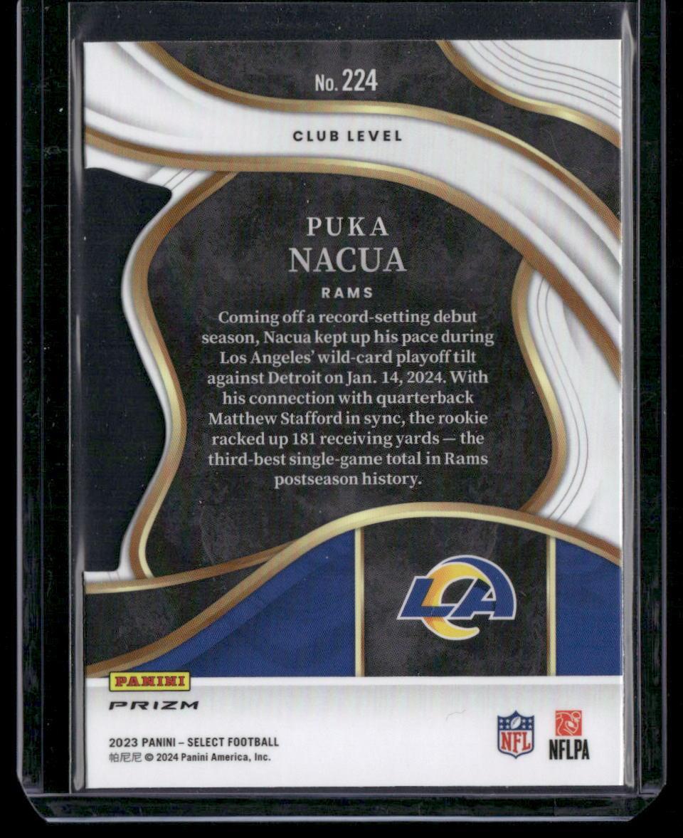 2023 Panini Select #224 Puka Nacua Silver Prizms Club Level Die Cut