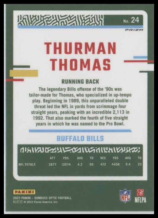 2023 Donruss Optic #24 Thurman Thomas Holo