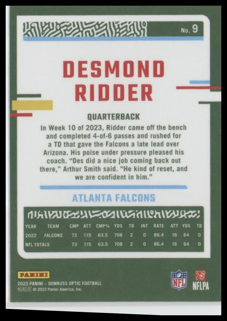 2023 Donruss Optic #9 Desmond Ridder