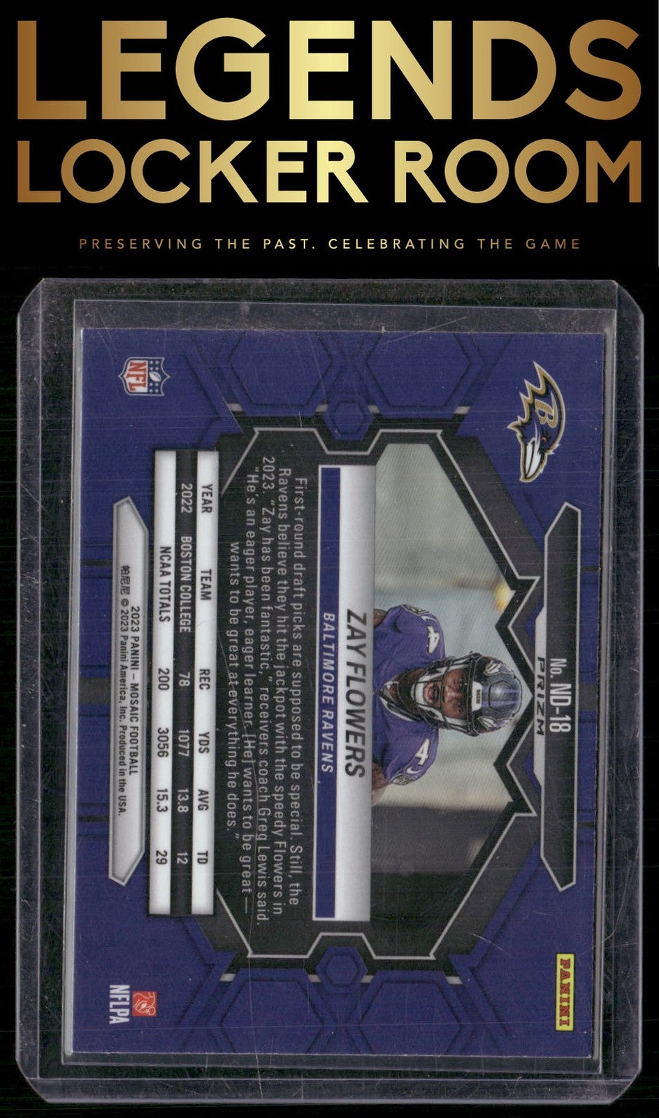 2023 Panini Mosaic #ND-18 Zay Flowers Green Mosaic