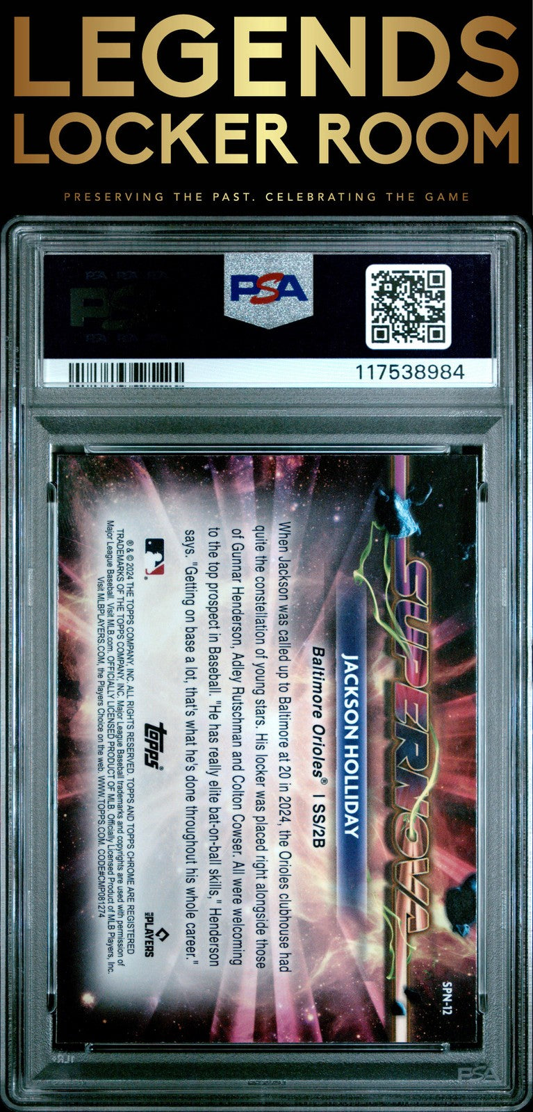 2024 Topps Chrome Cosmic Supernova #12 Jackson Holliday PSA 8
