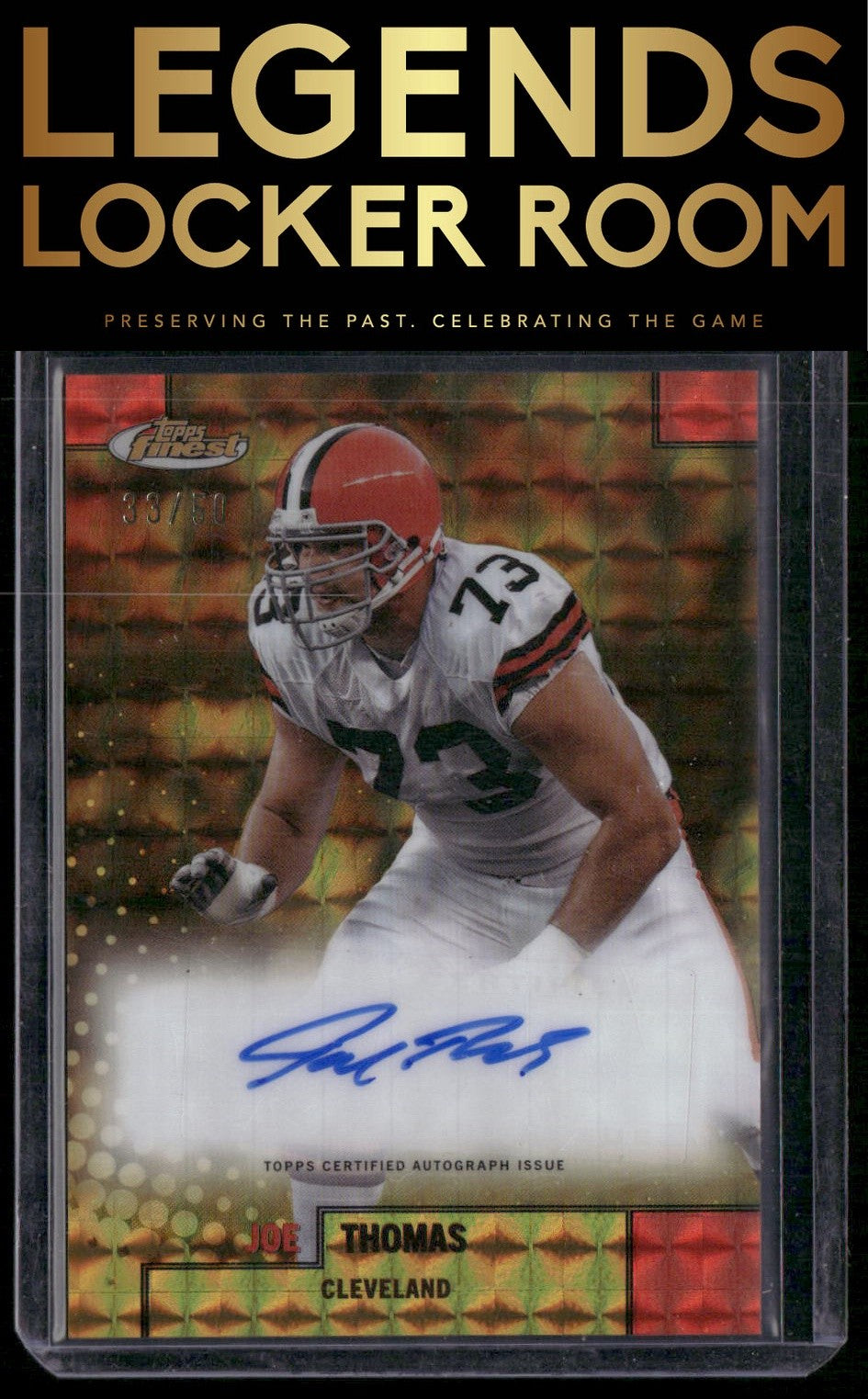 2024 Finest Joe Thomas Flashback Auto Gold Geometric Refractor #/50