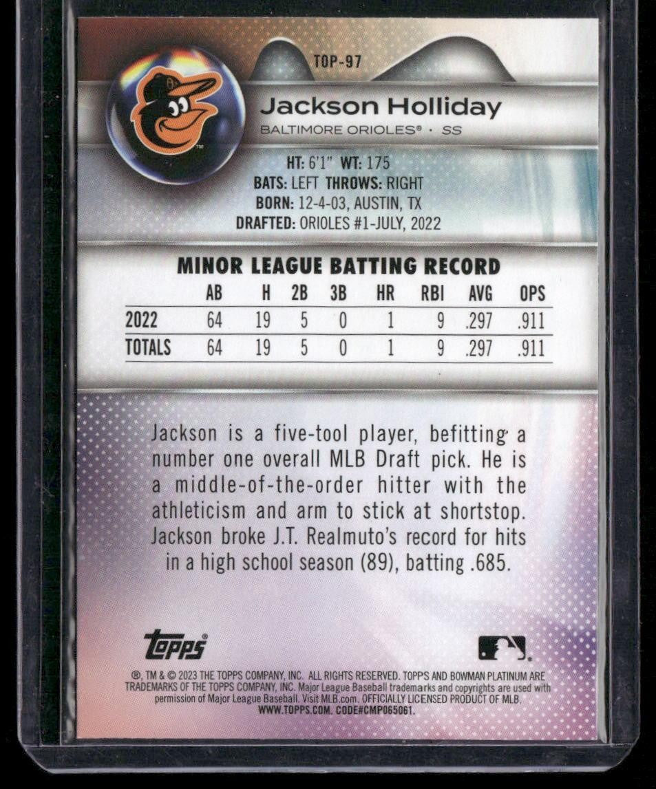 2023 Bowman Platinum #TOP-97 Jackson Holliday Top Prospects