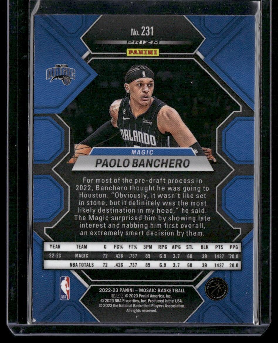2022-23 Panini Mosaic #231 Paolo Banchero Green
