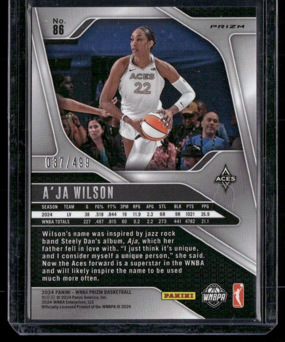 2024 Panini Prizm WNBA #86 A'ja Wilson Pulsar Prizms #/499