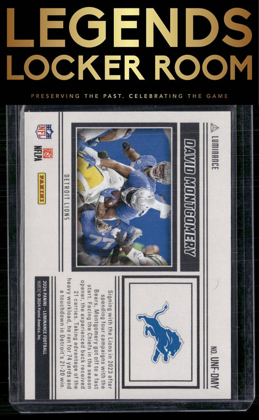 2024 Panini Luminance #UNF-DMY David Montgomery Unforgettable