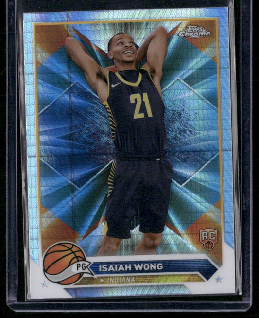 2023-24 Topps Chrome #80 Isaiah Wong Green Logo Refractors