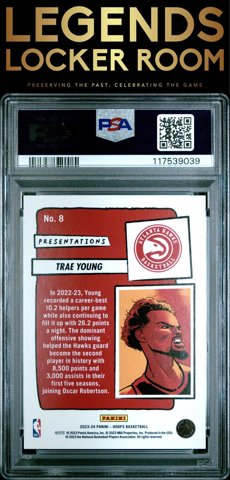 2023 Panini NBA Hoops Presentations #8 Trae Young PSA 10