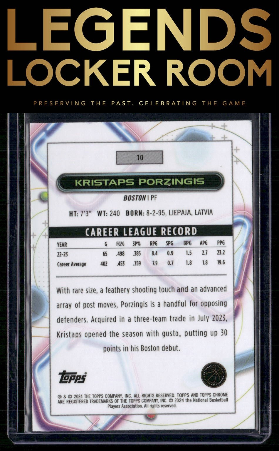 2023-24 Topps Chrome Cosmic #10 Kristaps Porzingis