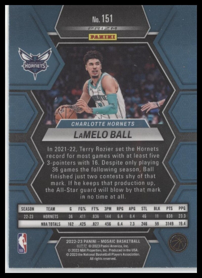 2022-23 Panini Mosaic #151 LaMelo Ball Green