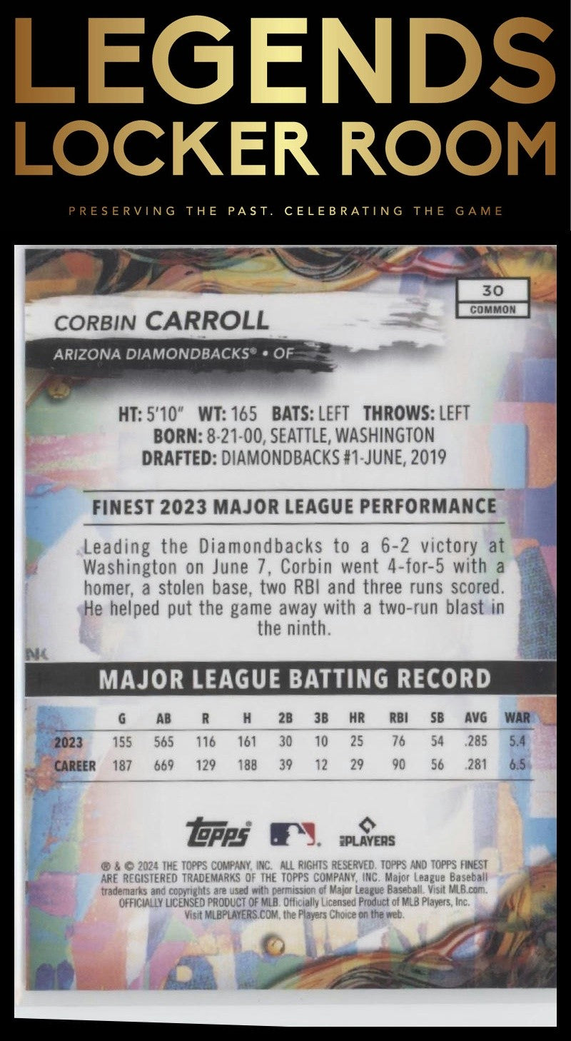 2024 Finest #30 Corbin Carroll Checkerboard Refractor