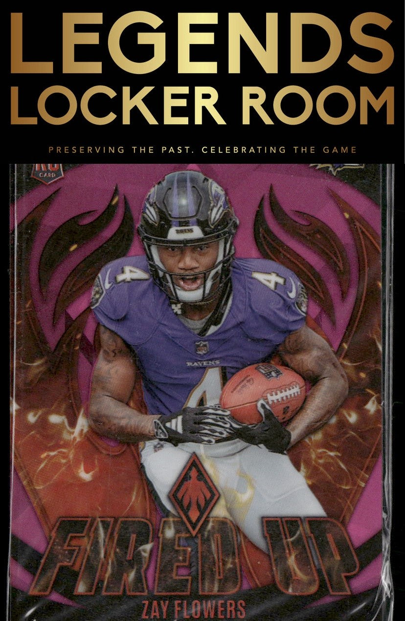 2023 Panini Phoenix #FU-16 Zay Flowers Fired Up Pink #/175