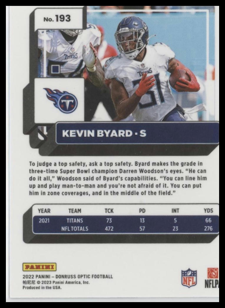 2022 Donruss Optic #193 Kevin Byard