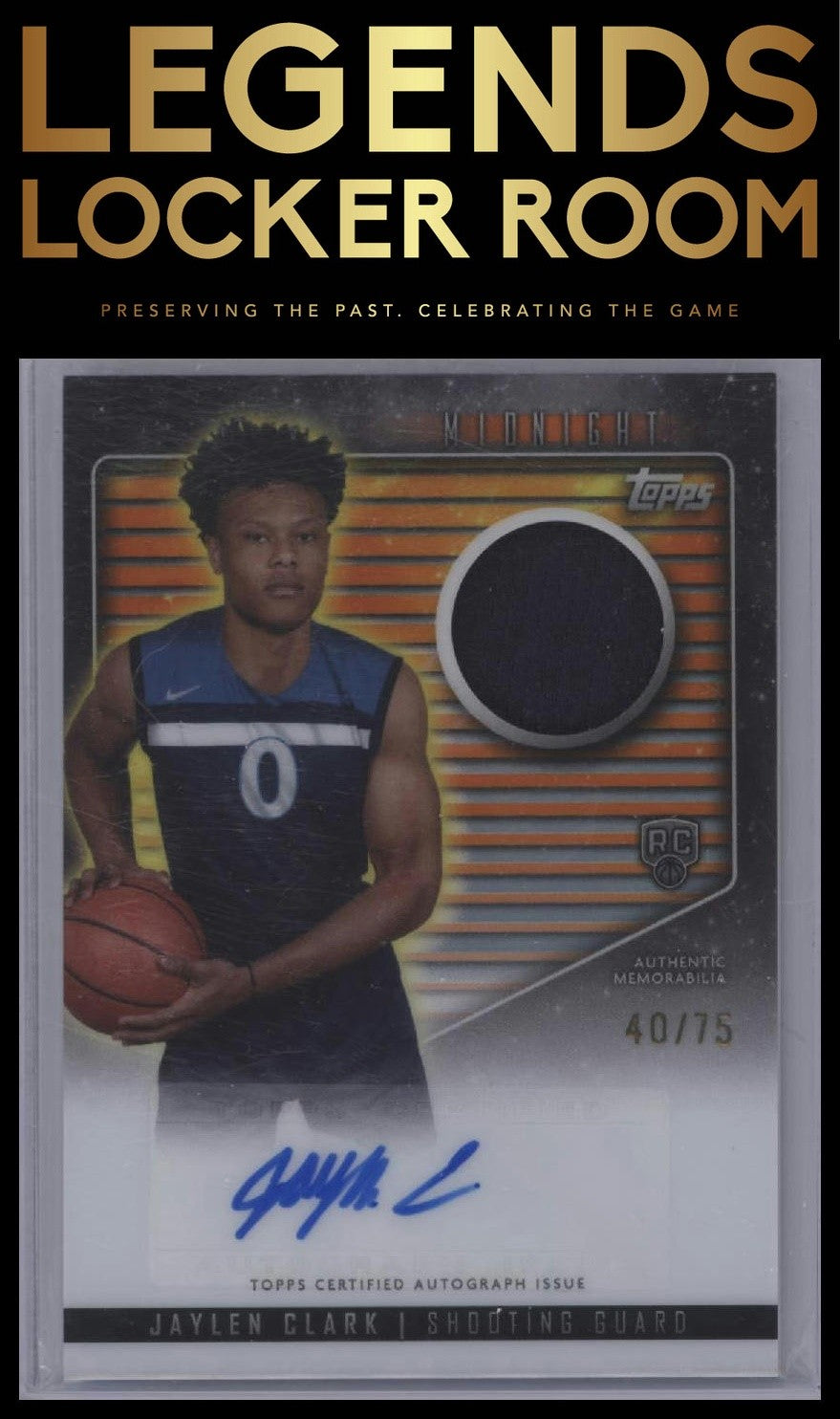 2023-24 Topps Midnight #RJA-JC Jaylen Clark Rookie Jersey Autographs Dusk #/75