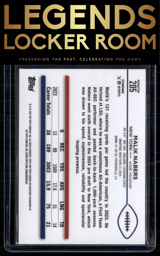 2024 Topps Chrome #205 Malik Nabers Refractor