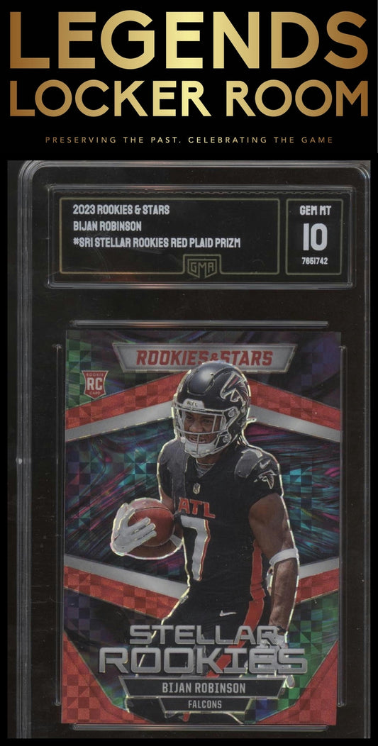 2023 Rookies & Stars Bijan Robinson SR1 Stellar Rookies Red Plaid Prizm
