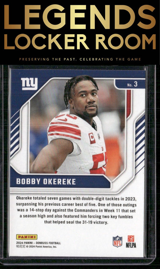 2024 Donruss #3 Bobby Okereke The Elite Series