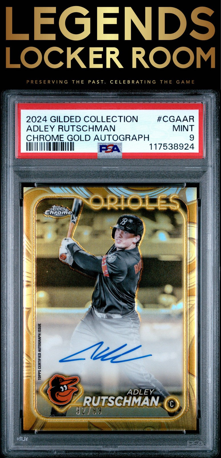 2024 Topps Gilded Collection Topps Chrome Gold Auto Adley Rutschman PSA 9